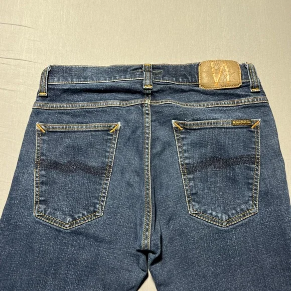 Nudie Jeans Tight Terry Jeans Rinse Twill Mens 31x26 Blue Slim Fit Pants - Picture 3 of 16